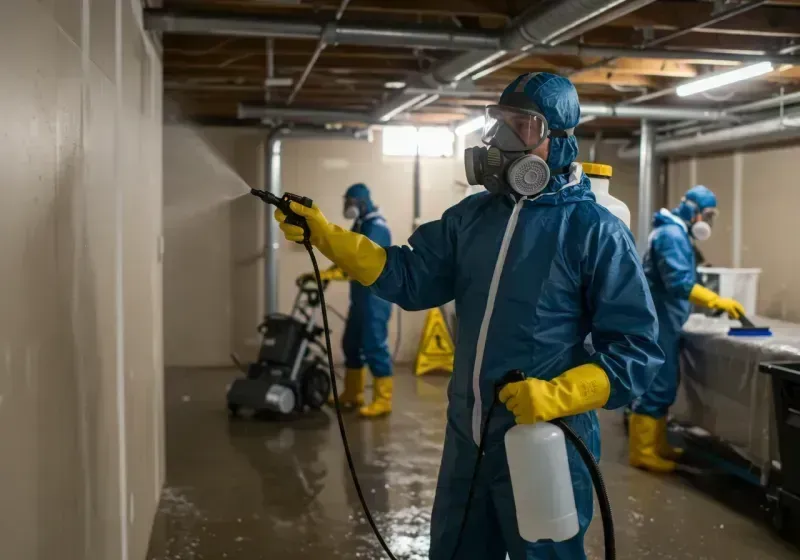 Basement Sanitization and Antimicrobial Treatment process in La Porte, IN