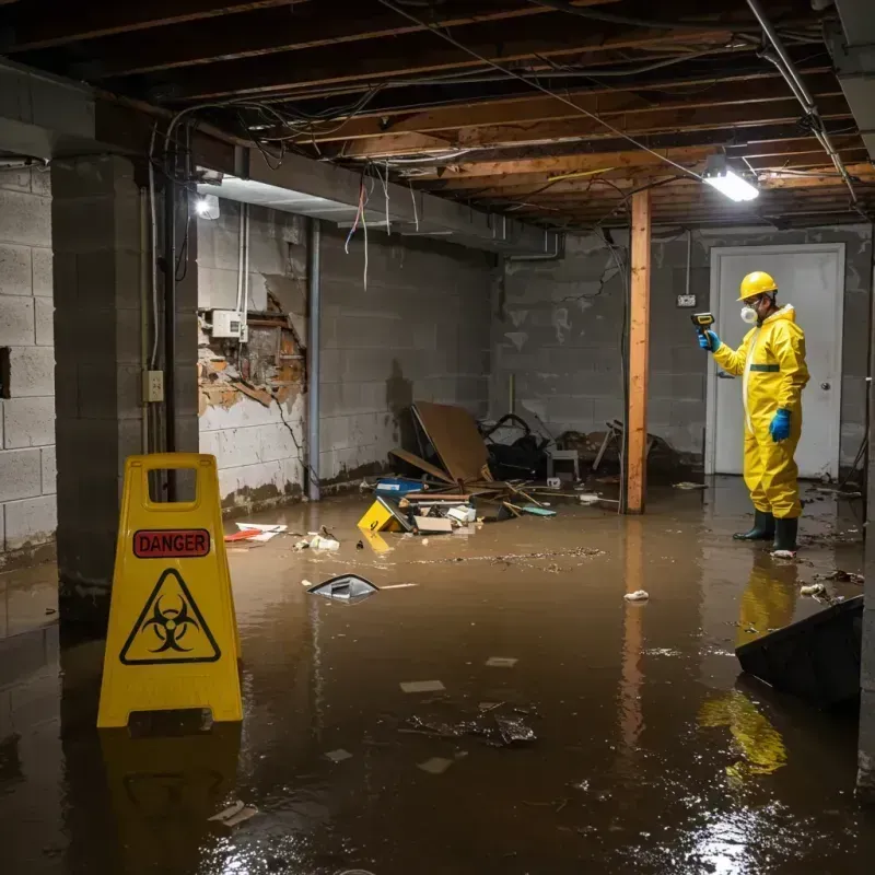 Flooded Basement Electrical Hazard in La Porte, IN Property