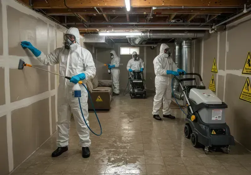 Basement Moisture Removal and Structural Drying process in La Porte, IN